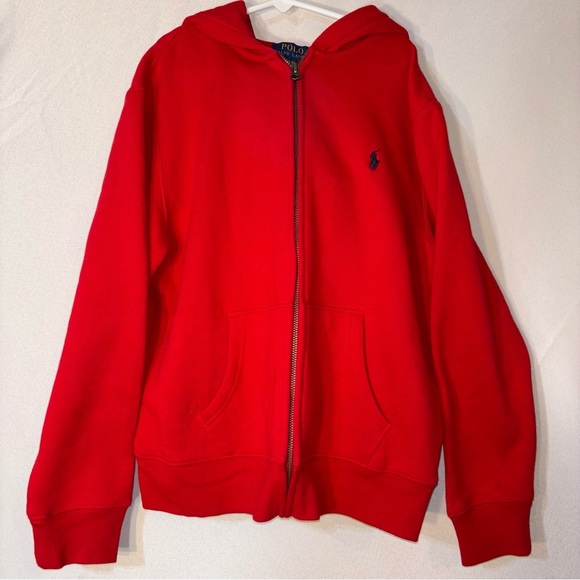 Polo Ralph Lauren Red Sweatsuit Zip-up Hoodie and Pants Size 14-16